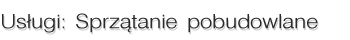 us�ugi - sprz�tanie pobudowlane